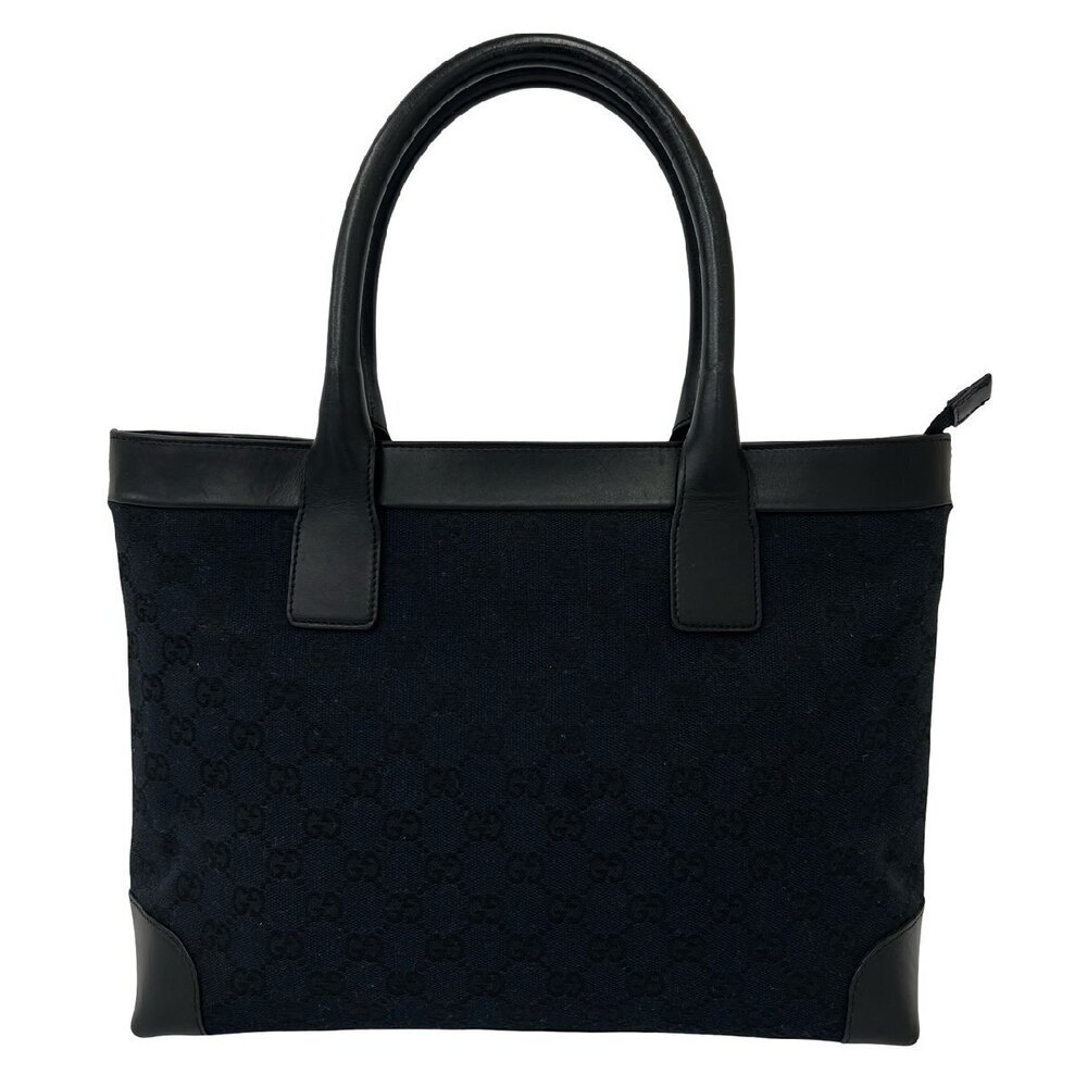 GUCCI GG canvas leather handbag tote Boston black - Picture 3 of 10